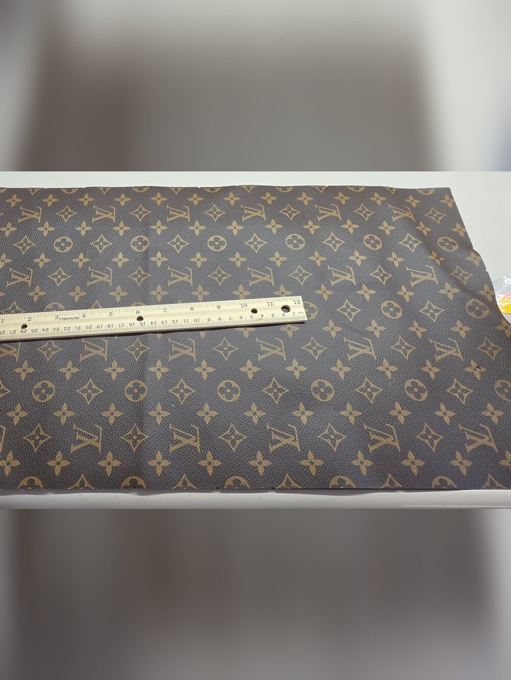 Louis Vuitton Brown Monogram Canvas Sheet with Tan Print...32 Inces Long By 12 W